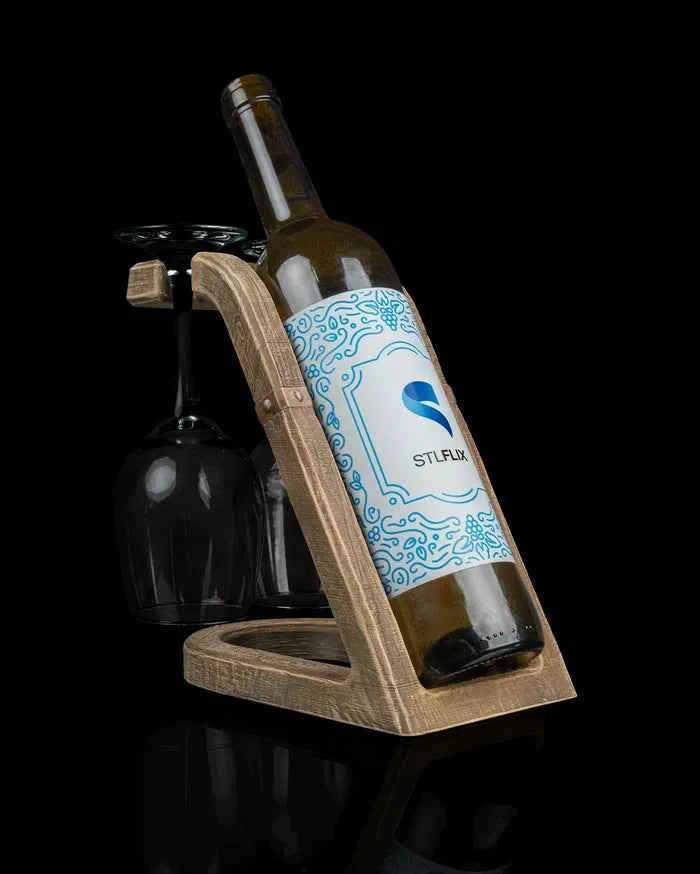 Glass and Wine Holder The Oak Rest Elegant Display Stand