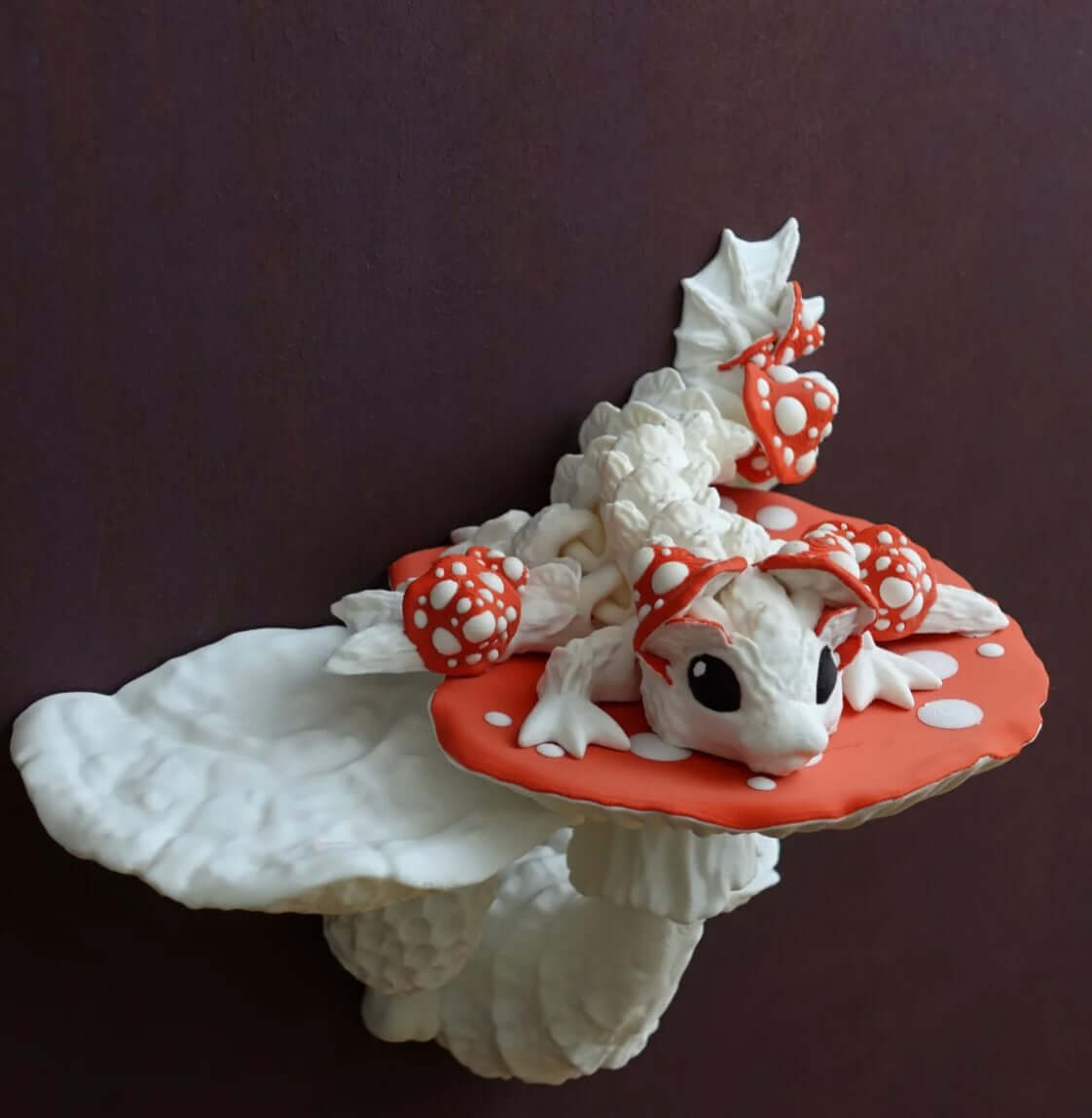 Tiny Mushroom Dragon/Wyvern and Mushroom Shelf