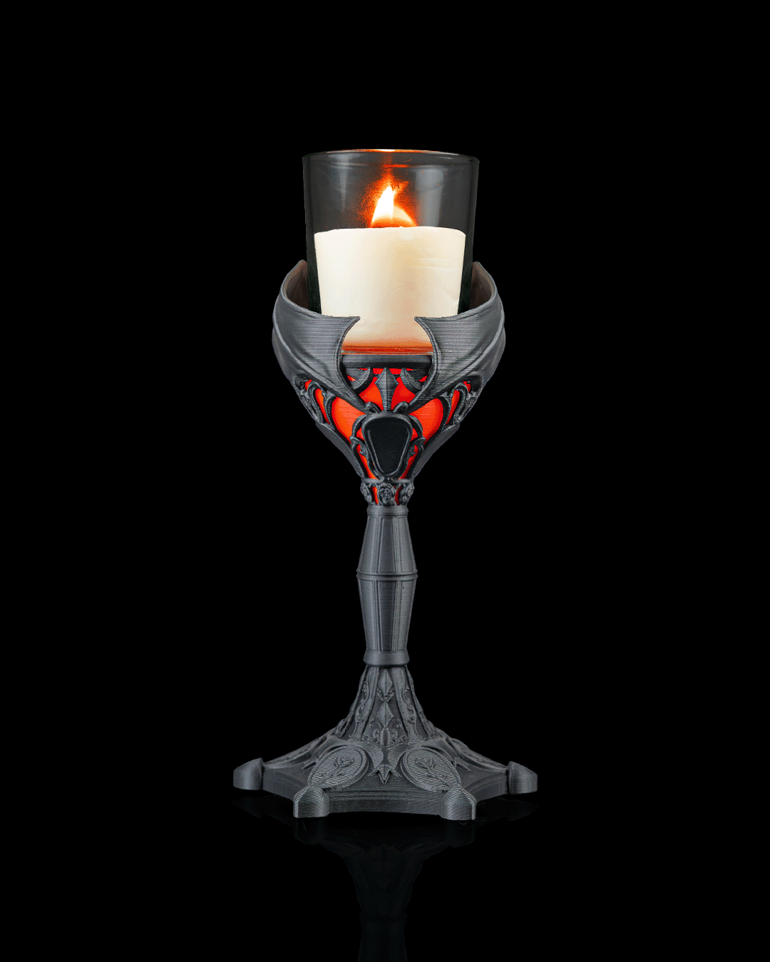 Dark Chalice Candle Holder - Gothic Alternative Table Decor