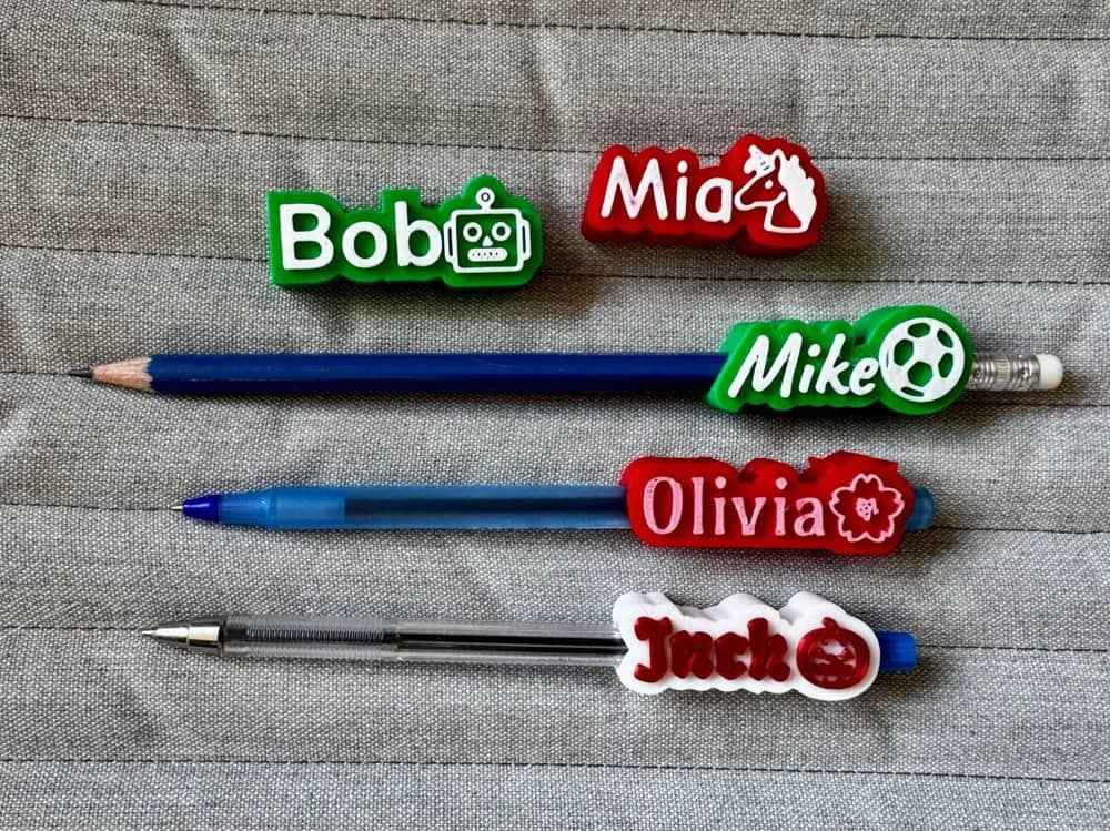 Custom Name Topper – Personalized Pencil & Straw Charm