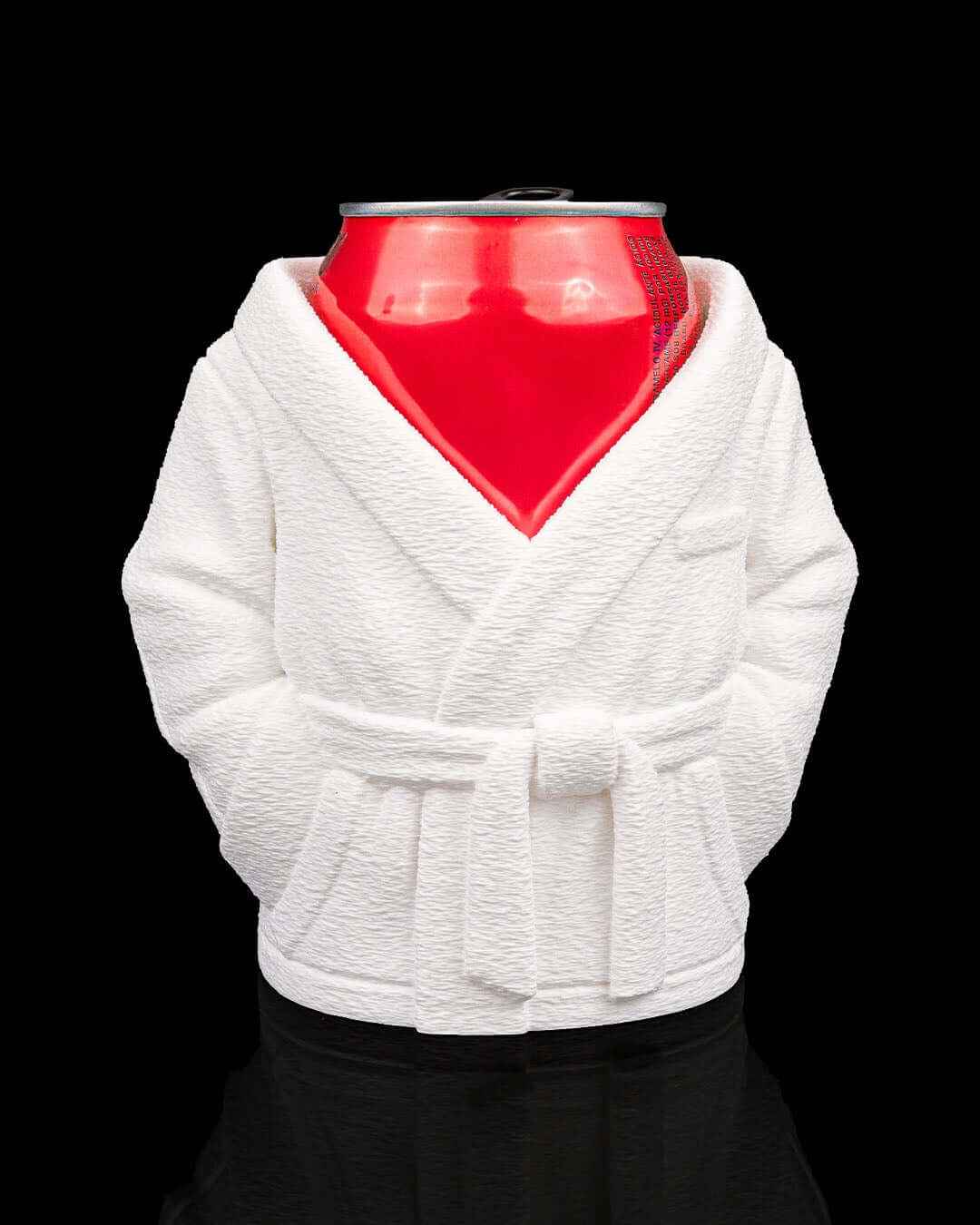 Bathrobe Can Holder - Plush Beverage Relaxer