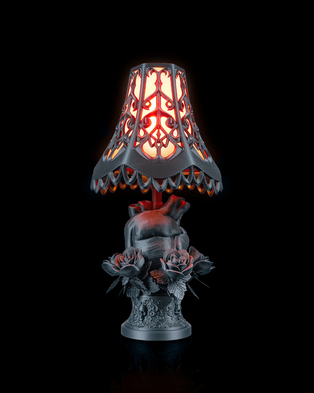 Black Heart Lampshade - Gothic & Alternative Decorative Light Cover