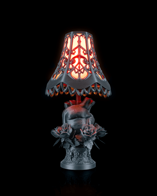 Black Heart Lampshade - Gothic & Alternative Decorative Light Cover