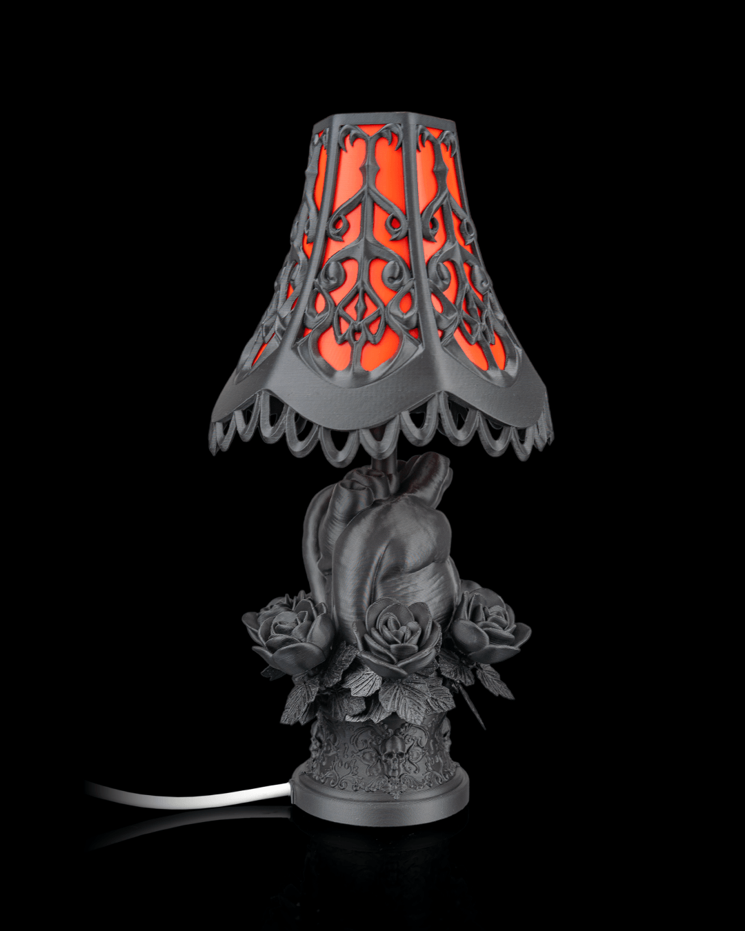 Black Heart Lampshade - Gothic & Alternative Decorative Light Cover