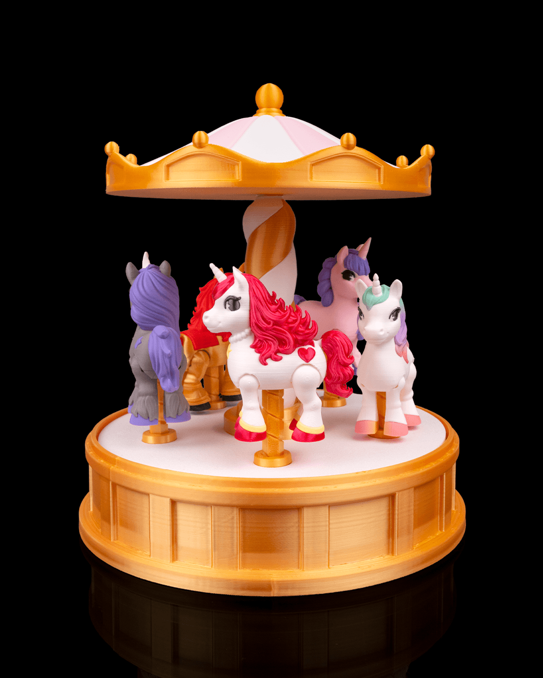 Magic Carousel Unicorn Display - Rotating 3D Printed Stand