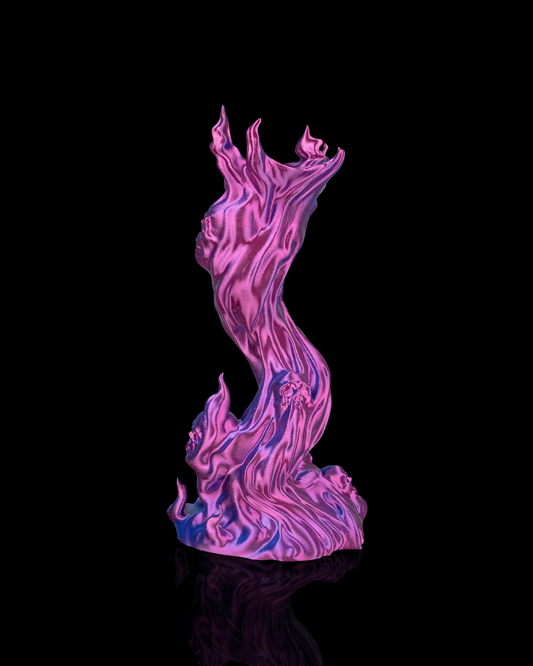 Skullflame Headphone Holder features a flaming arcane design crafted to securely hold your headphones.