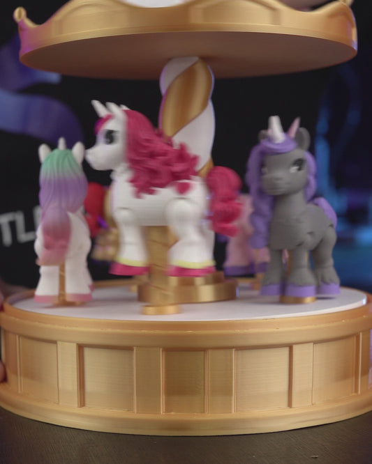 Magic Carousel Unicorn Display - Rotating 3D Printed Stand